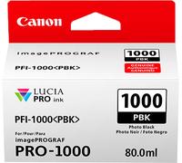 Cartouche encre Noire Photo PFI-1000 PBK Canon 80 ml