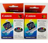 CANON 0958A002 BCI-11C Cartouche Original Couleur Bjc 50/70/80/BN700 X 2 Pcs