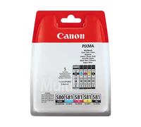 Canon 2078C005/PGI-580CLI-581 Cartouche d'encre multi pack 2x Bk + 1x C,M,Y 1x 200/1505/256/237/257 Pg UE5 pour Canon Pixma TS 6150/8150