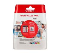 Canon 2106C005/CLI-581 Cartouche d'encre multi pack Bk,C,M,Y + Papier photo 50 feuilles 10x15cm 5,6ml 1505/256/237/257 pg UE4 pour Canon Pixma TS 6150/8150
