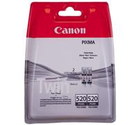 CANON Pack de 2 cartouche dencre - PGI-520BK - Noir - capacite standard blister avec alarme