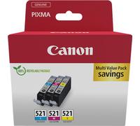 Canon Encre CLI-521 – Multipack d'origine Cyan/Magenta/Jaune 2934B015