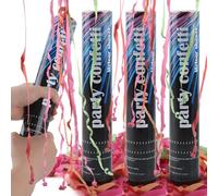 Canon à Confettis*4pcs, SilverChry Canon Confettis Fête, Lanceur de ConfettisCanon Cotillons, Party Popper, CanonConfettis Anniversaire, TubeConfettis Mariage, Tube Confetti Explosif (papier)