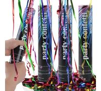 Canon à Confettis*4pcs, SilverChry Canon Confettis Fête, Lanceur de ConfettisCanon Cotillons, Party Popper, CanonConfettis Anniversaire, TubeConfettis Mariage, Tube Confetti Explosif (Couleur)