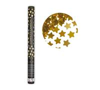 Canon à confettis avec étoiles or 60 cm