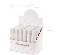 Canon à confettis avec papillons 20cm blanc