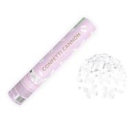 Canon à confettis avec papillons 28 cm - Hauteur d'effet 5 à 8 m - Canon à confettis pour mariage, baptême, fête - Tireur de pluie à confettis - Bombe à confettis - Blanc