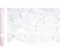 Canon à confettis avec pétales de rose 40cm blanc