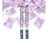 Canon à Confettis Billets Violet 500? 60 cm - Lot de 2 lanceurs à confettis à tenir en main, pour Anniversaire, Mariage - Portée 10 Mètres, Prise en Main Facile - SPARKLERS CLUB®