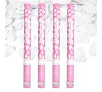Canon à Confettis Coeur couleur Blanc 60 cm - Lot de 4 lanceurs à confettis à tenir en main, pour Anniversaire, Mariage - Portée 10 Mètres, Prise en Main Facile - SPARKLERS CLUB® Autre