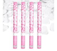 Canon à Confettis Coeur couleur Blanc 60 cm - Lot de 4 lanceurs à confettis à tenir en main, pour Anniversaire, Mariage - Portée 10 Mètres, Prise en Main Facile - SPARKLERS CLUB®