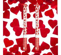 Canon à Confettis Cœurs Rouges 60 cm - Lot de 2 - Lanceur Confettis Mariage, Anniversaire et Saint-Valentin Fête - Effet Pluie Métallique Air Comprimé - Canon à Confettis Saint-Valentin - Zenda Club