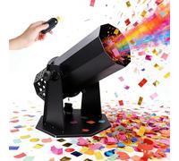 Canon à confettis électrique, Pistolet à confettis avec télécommande sans Fil et tête Mobile, Hauteur de soufflage de 8 à 10 mètres pour événements spéciaux, fêtes, Clubs, Mariages, Concerts (Machine