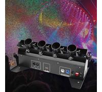 Canon à confettis électrique professionnel 4 coups avec DMX512 et télécommande pour scènes, clubs, concerts, anniversaires - Portée de 8 à 10 mètres