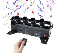 Canon à confettis, lanceur de confettis électrique à 4 coups avec télécommande sans fil for DJ, soirée, discothèque