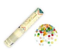 PartyDeco - CANON À CONFETTIS PAPIER ÉTOILE 20CM MULTICOLORE