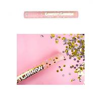 CANON À CONFETTIS ROND OR ET ARGENT 40CM