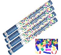 Canon à confettis - Shooter - 60cm - mélange de papier coloré - 4 pièces