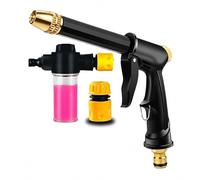 Canon a Eau Haute Pression Pistolet De Pulvérisation d'eau, Buse De Tuyau Haute Pression, 4 Modes, Pulvérisateur De Jardin en Métal, Lavage De Voiture, Nettoyage De Patio D'usine