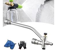 Canon à mousse pour nettoyeur haute pression, Pistolet à Haute Pression Cannon à Mousse, Réglable 1/4" Rapide Lance de Mousse de Neige Distributeur de Savon Bouteille avec 5 Buses (A)