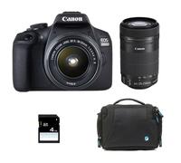 Canon appareil photo reflex eos 2000d + 18-55 is II + 55-250 is + sac + sd 4go