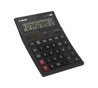 Canon AS1200HB Calculatrice de Bureau 12 Chiffres, Double Alimentation Solaire/Pile LR44, Ecran Incliné 91.5x23.8mm, Fonctions MU/RV/GT, Gris