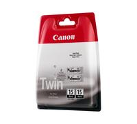 Canon BCI-15BK Pack Double Cartouche Encre Noire Pigmentée, Jet d'Encre, 242 Pages, Compatibilité i80/i70/PIXMA iP90/iP90v, Ref 8190A002