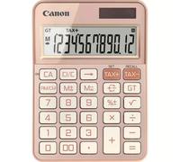 Canon Calculatrice KS-125KB – 12 chiffres, double alimentation solaire/pile, fonctions taxe & total – Rose