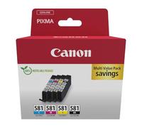 Canon CLI-581 BK/C/M/Y Multi Pack - Pack de 4 - 5.6 ml - noir, jaune, cyan, magenta - original - boîte de suspension - réservoir d'encre - pour PIXMA TS6251, TS6350, TS6351, TS705, TS8252...