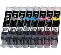 Canon CLI-42 BK/GY/LG/C/M/Y/PC/PM Multipack - pack de 8 - noir à base de colorant, cyan à base de colorant, magenta à base de colorant, jaune à base de colorant, cyan photo à base de colorant, magenta