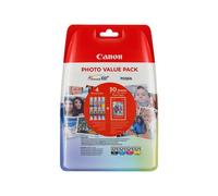 Canon CLI-521 C/M/Y/BK Photo Value Pack - Pack de 4 - 9 ml - noir, jaune, cyan, magenta - 100 x 150 mm 50 feuille(s) blister - réservoir d'encre/kit papiers - pour PIXMA iP3600, iP4700, MP540...