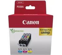 Canon CLI-521 C/M/Y Multi pack - Pack de 3 - 9 ml - jaune, cyan, magenta - original - boîte - réservoir d'encre - pour PIXMA iP3600, iP4700, MP540, MP550, MP560, MP620, MP630, MP640, MP980, MP990, MX8