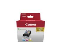 Canon CLI-521 C M Y Pack de 3 Cartouches (Cyan Magenta Jaune) Certifié (Carton Recyclable 2024 Sécurisé)