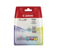 Canon CLI-521 Multipack - pack de 3 - jaune, cyan, magenta réservoir d'encre - 446 Pages - 2934B010