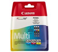 Canon Cartouche d'encre d'origine CLI-526 – Pack de 3 Cyan, Magenta, Jaune