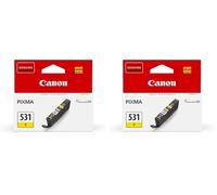 Canon CLI-531 Yellow Genuine Ink Cartridge - Compatible with PIXMA TS8750 (Lot de 2)