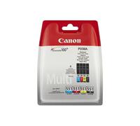 Canon CLI-551 C/M/Y/BK Multipack - Pack de 4 - noir, jaune, cyan, magenta - original - réservoir d'encre - pour PIXMA iP8750, iX6850, MG5550, MG5650, MG5655, MG6450, MG6650, MG7150, MG7550, MX725, MX9
