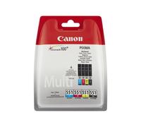 Canon CLI-551 C/M/Y/BK Multipack - Pack de 4 - noir, jaune, cyan, magenta - original - réservoir d'encre - pour PIXMA iP8750, iX6850, MG5550, MG5650, MG5655, MG6450, MG6650, MG7150, MG7550, MX725, MX9