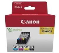 Canon CLI-571 C/M/Y/BK Multipack - Pack de 4 - 7 ml - noir, jaune, cyan, magenta - original - réservoir d'encre - pour PIXMA TS5051, TS5053, TS5055, TS6050, TS6051, TS6052, TS8051, TS8052, TS9050, TS9