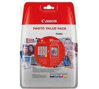 Canon CLI-571 C/M/Y/BK Photo Value Pack - Pack de 4 - 7 ml - noir, jaune, cyan, magenta - original - coque avec sécurité - réservoir d'encre/kit papiers - pour PIXMA TS5051, TS5053, TS5055, TS6050, TS