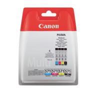 Canon CLI-571 C/M/Y/BK Value Pack - Pack de 4 - 7 ml - noir, jaune, cyan, magenta - originale - réservoir d'encre - pour PIXMA TS5051, TS5053, TS5055, TS6050, TS6051, TS6052, TS8051, TS8052...