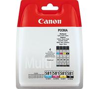 Canon CLI-581 C M Y BK Pack de 4 cartouches (Noir Cyan Magenta Jaune) Certifié Canon (Plastique Obsolète 2018)