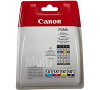 Canon CLI-581 C M Y BK Pack de 4 cartouches (Noir Cyan Magenta Jaune) Certifié Canon (Plastique Obsolète 2018)