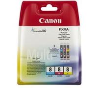 Canon CLI-8 C/M/Y Multi pack - Pack de 3 - jaune, cyan, magenta - original - réservoir d'encre - pour PIXMA iP4300, iP4500, iP5300, iP6700, MP600, MP610, MP810, MP960, MP970, MX850, Pro9000 G