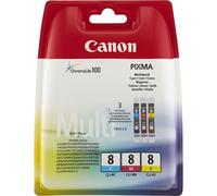 Canon Multipack de cartouches d'encre couleur CLI-8 C/M/Y