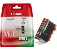 Canon CLI-8 R/G Multipack Pack de 2 cartouches d'encre d'origine separees Rouge et Vert