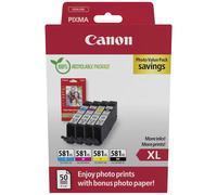 Canon Encre CLI-581XL BK/C/M/Y Photo Value Pack d'origine pack bundle noir,