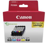 Canon Encre PGI-570/CLI-571 PGBK/C/M/Y/BK Multipack d'origine pack bundle noir, cyan, magenta, jaune 0372C006