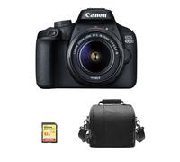 CANON EOS 4000D reflex 18 mpix + objectif KIT EF-S 18-55MM F3.5-5.6 III + 32GB SD card + camera Bag