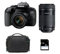 CANON EOS 800D + 18-55 IS STM + 55-250 IS STM + Sac + SD 4Go
